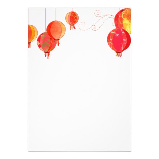 Hip, Stylish Asian Lanterns Wedding Invitations