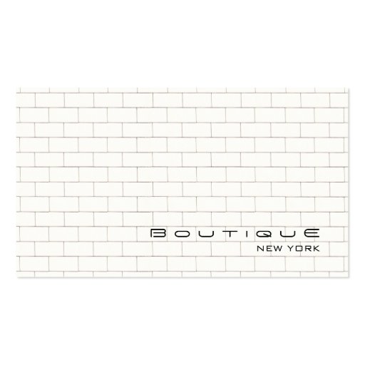 Hip Subway Tile Pattern White Business Card (front side)