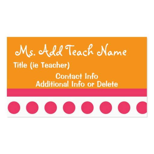 Hip Teacher Business Card (front side)