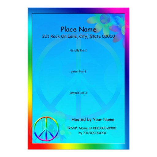 Hippie Birthday Custom Invitation
