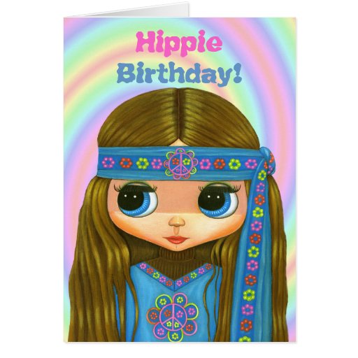 Hippie Birthday Cards, Hippie Birthday Card Templates, Postage