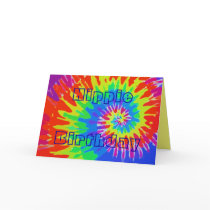 Hippie Birthday Groovy Tie-Dye Card