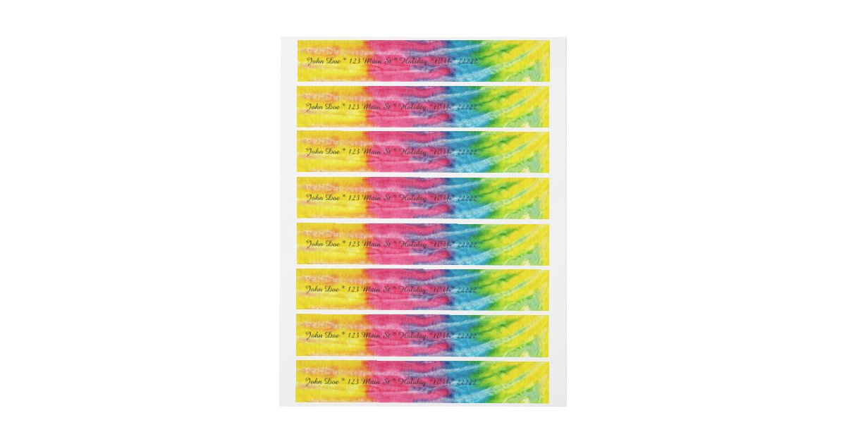 Hippie Boho TieDye Wrap Around Address Label Zazzle