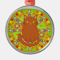 Hippie Cat Artwork ornaments