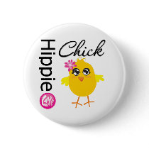 Hippie Chick 2 buttons by chicktshirts Hippie Chick 2 buttons