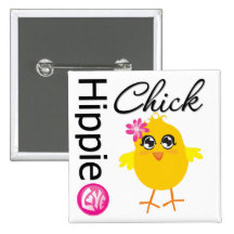 Hippie Chick 2 Buttons