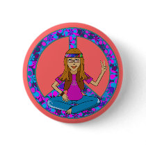 Hippie Chick Button