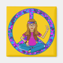 Hippie Chick Fridge Magnets