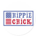 Hippie Chick retro design sticker by ideabrain Hippie Chick retro design sticker