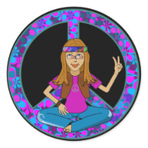 Hippie Chick stickers by oldrockerdude Hippie Chick stickers