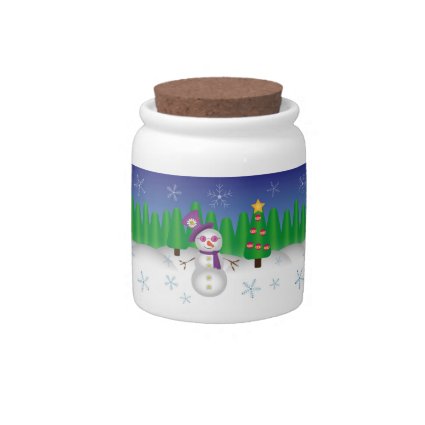 Hippie Christmas Snowman Candy Jars