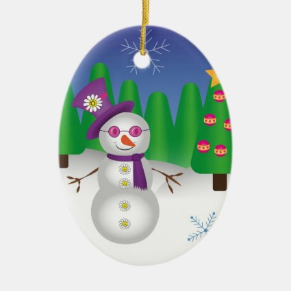 Hippie Christmas Snowman Christmas Ornaments