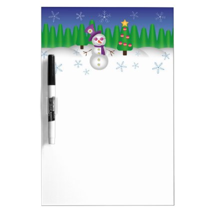 Hippie Christmas Snowman Dry Erase Board