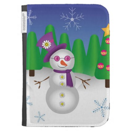 Hippie Christmas Snowman Kindle Cases