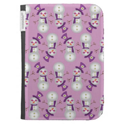 Hippie Christmas Snowman Pattern Kindle Folio Cases