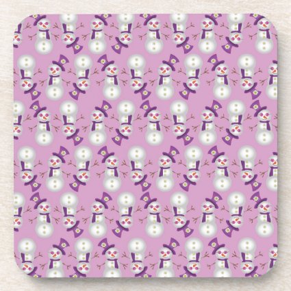 Hippie Christmas Snowman Pattern Drink Coasters