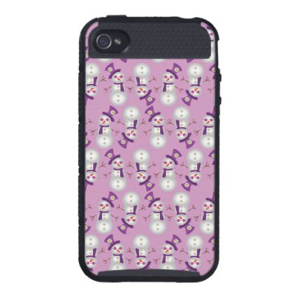 Hippie Christmas Snowman Pattern iPhone 4 Cases