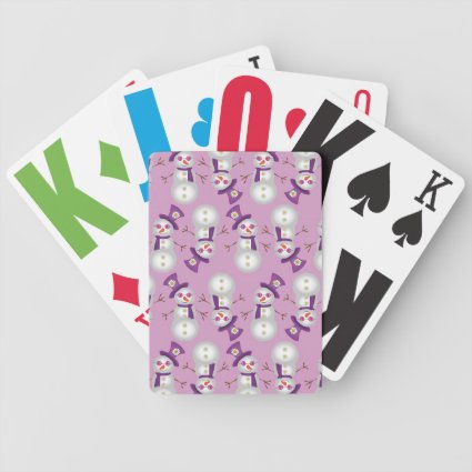 Hippie Christmas Snowman Pattern Playing Cards