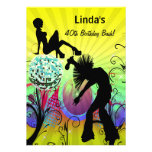 hippie disco retro  party Invitation invitations
