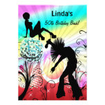 hippie disco retro  party Invitation invitations