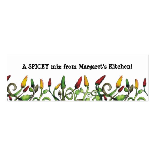 hippie doodle hot chili peppers gift tag, A SPI... Business Card Templates (front side)