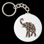 Hippie Elephant Keychain