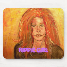 hippie girl art mouse pads