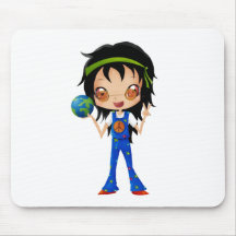 Hippie Girl Kids Peace Earth Mouse Pads