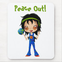 Hippie Girl Kids Peace Earth Mouse Pads