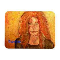 hippie girl PeaceLove Rectangle Magnets