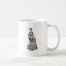 Hippie Girl with Guitar Art Custom Products Mugs