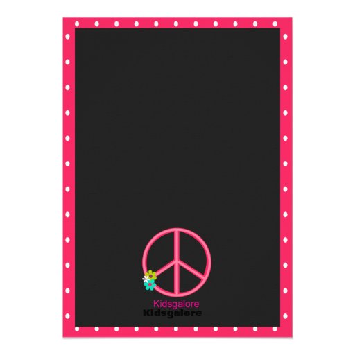 Hippie Girl with Peace Sign Girls Invite