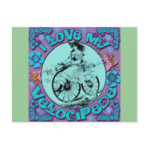 Hippie Look I Love My Velocipede T shirts, Mugs postcards by BicycleFun Hippie Look I Love My Velocipede T shirts, Mugs postcards