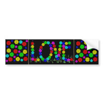 Hippie Love Flowers Bumper Sticker