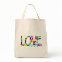 Hippie Love Flowers Tote Bags