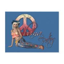 Hippie Obama Party Invitation postcards by beverlytazangel Hippie Obama Party Invitation postcards