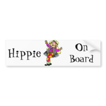 Hippie On Board Bumper Sticker