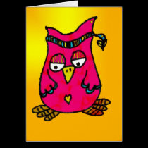 hippie owl card cards
