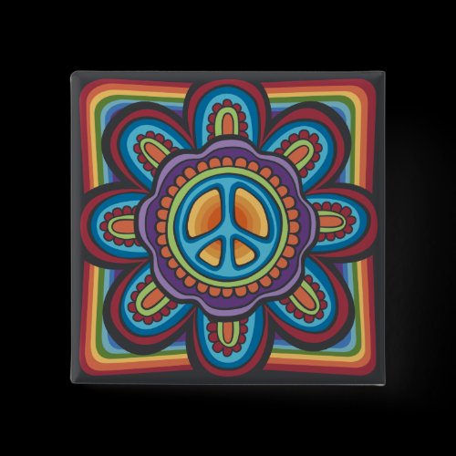 Hippie Peace Flower Pin