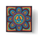Hippie Peace Flower buttons