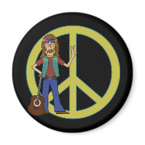 Hippie Peace magnets by oldrockerdude Hippie Peace magnets