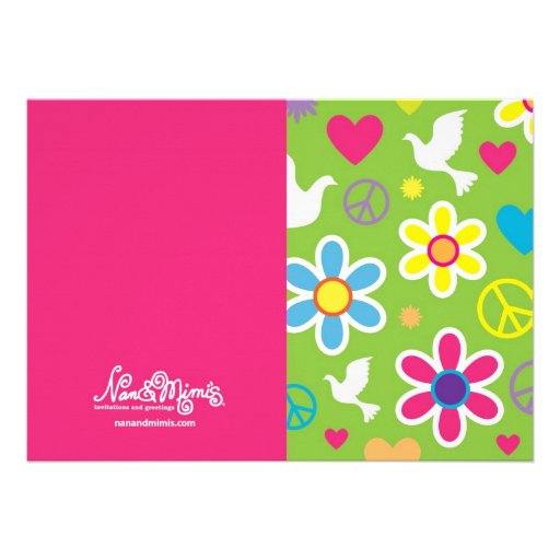 Hippie, Peace Sign, 60's theme, party invites
