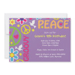 Hippie, Peace Sign, 60's theme, party invites