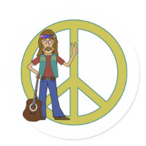 Hippie Peace stickers by oldrockerdude Hippie Peace stickers