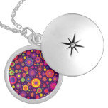 Hippie Purple Rainbow Flowers Pendant