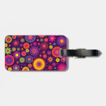Hippie Purple Rainbow Flowers Tag For Bags