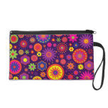 Hippie Purple Rainbow Flowers Wristlets