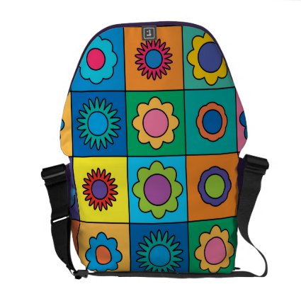 Hippie Rainbow Flower Pattern Courier Bags