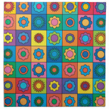 Hippie Rainbow Flower Pattern Napkin