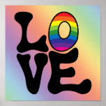 Hippie Rainbow Love Text Posters